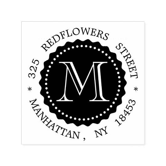 Monogram adresstempel  zelfinktende stempel (Design)