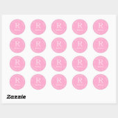 Monogram adressticker ronde sticker (Vel)