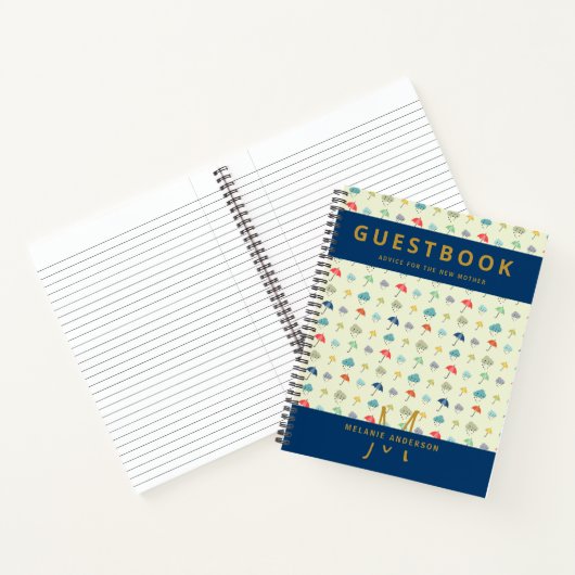 Monogram Advies voor de Nieuwe Moeder Baby Shower  Notitieboek (Binnen)