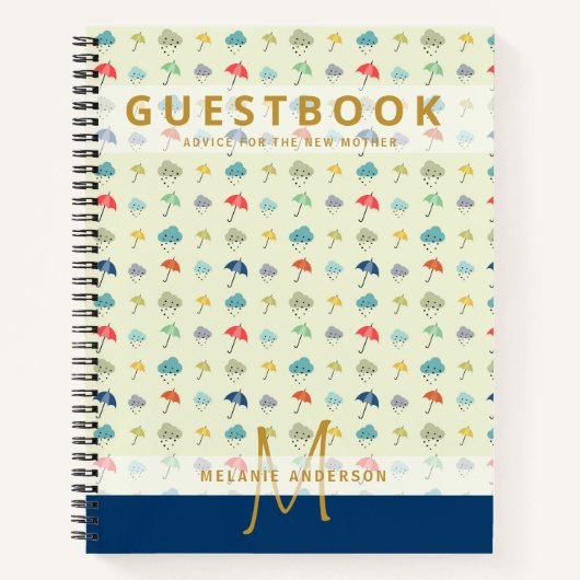 Monogram Advies voor nieuwe moeder baby shower gas Notitieboek (Voorkant)