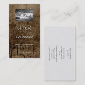 Monogram, adviesdiensten, ledereffect visitekaartje (Voorkant / Achterkant)