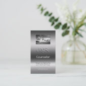 Monogram, adviesdiensten, metallisch effect visitekaartje (Staand voorkant)