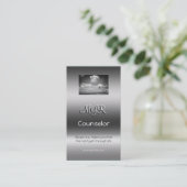 Monogram, adviesdiensten, metallisch effect visitekaartje (Staand voorkant)