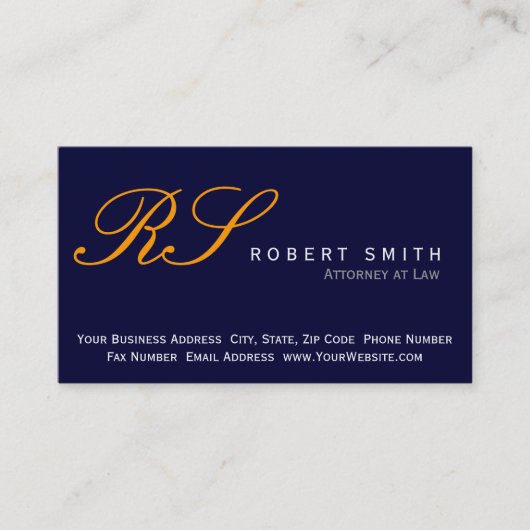 Monogram Advocaat bij Law Blue Visitekaartje (Voorkant)