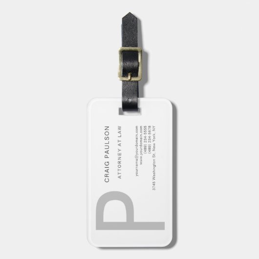 Monogram Advocaat Moderne Rechten Bagagelabel (Voorkant verticaal)