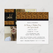 Monogram: Afbeelding: Leopard-afdrukuitnodigingen Kaart (Voorkant / Achterkant)