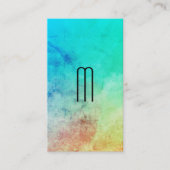 Monogram afbeelding met gekleurde textuur en grijs visitekaartje (Voorkant)