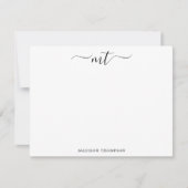 Monogram Afbeelding zwart, speciaal aangepast bure Notitiekaartje (Voorkant)