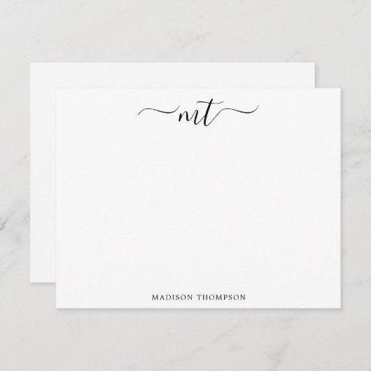 Monogram Afbeelding zwart, speciaal aangepast bure Notitiekaartje (Voorkant / Achterkant)