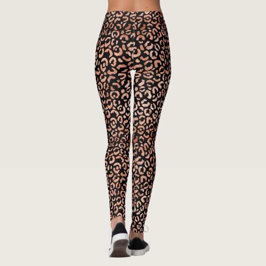 Monogram Afdruk Chic Leopard Animal Leggings (Achterkant)
