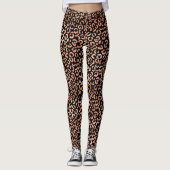 Monogram Afdruk Chic Leopard Animal Leggings (Voorkant)
