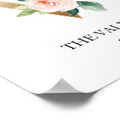 Monogram afdruk, letter V, huwelijkscadeau, kinder Poster (Hoek)