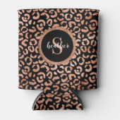 Monogram Afdruk zwarte luipaard Blikjeskoeler (Voorkant)