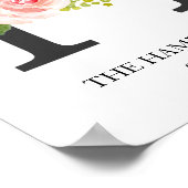 Monogram afdrukken, bloemletter H, Trouwen, Kinder Poster (Hoek)