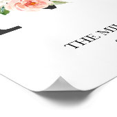 Monogram afdrukken, bloemletter M, Trouwen, Kinder Poster (Hoek)