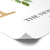 Monogram afdrukken, bloemletter N, Trouwen, Kinder Poster (Hoek)