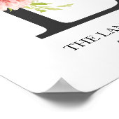Monogram afdrukken, Floral Letter L, Wedding, Nurs Poster (Hoek)