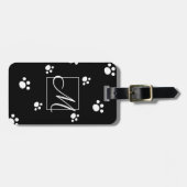 Monogram | Afdrukken zwart-wit-pop-uppagina's (zwa Bagagelabel (Voorkant horizontaal)