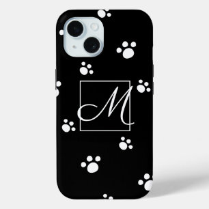 Monogram Afdrukken zwart-wit-pop-uppagina's (zwa iPhone 15 Case
