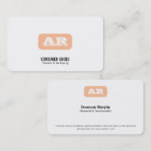 Monogram afgeronde achtergrond (abrikoos) visitekaartje (Voorkant / Achterkant)