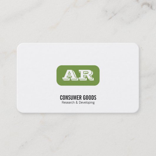 Monogram afgeronde achtergrond (appelgroen) visitekaartje (Voorkant)