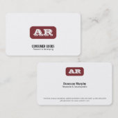 Monogram afgeronde achtergrond (diep rood) visitekaartje (Voorkant / Achterkant)