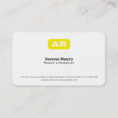 Monogram afgeronde achtergrond (geel) visitekaartje (Achterkant)