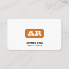 Monogram afgeronde achtergrond (oranje) visitekaartje