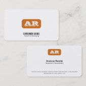 Monogram afgeronde achtergrond (oranje) visitekaartje (Voorkant / Achterkant)