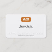 Monogram afgeronde achtergrond (oranje) visitekaartje (Achterkant)