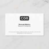 Monogram afgeronde achtergrond variatie visitekaartje (Achterkant)