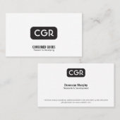 Monogram afgeronde achtergrond variatie visitekaartje (Voorkant / Achterkant)