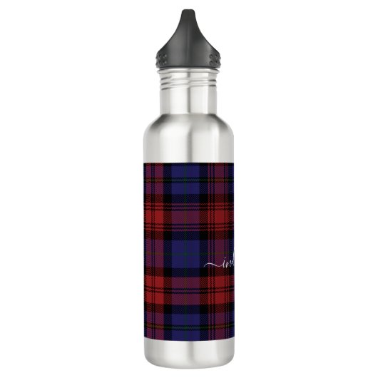 Monogram afgespeeld script Tartan Rustic Waterfles (Links)