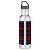 Monogram afgespeeld script Tartan Rustic Waterfles (Achterkant)