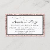 Monogram Afspraakkaart Roos Bloemen Groen Glitter Visitekaartje (Achterkant)