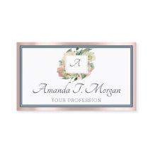 Monogram Afspraakkaart Roos Groen Stoffig Blauw