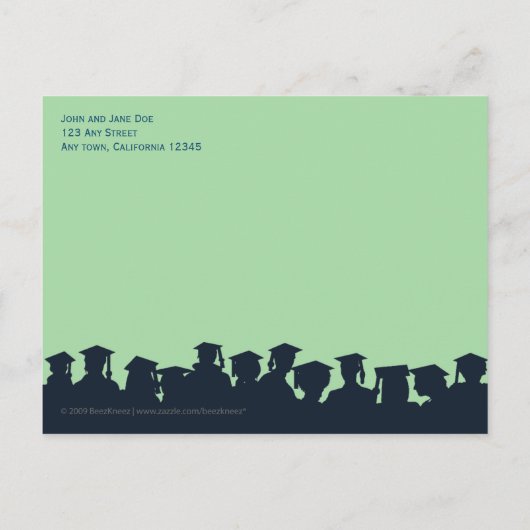 Monogram Afstuderen Aankondiging Briefkaart (Achterkant)