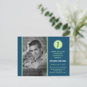 Monogram Afstuderen Aankondiging Briefkaart (Staand voorkant)