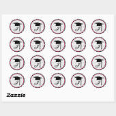 Monogram Afstuderen Sticker - Houndstooth en roze (Vel)