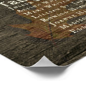 Monogram Afval laat donkerhouttabel Poster (Hoek)