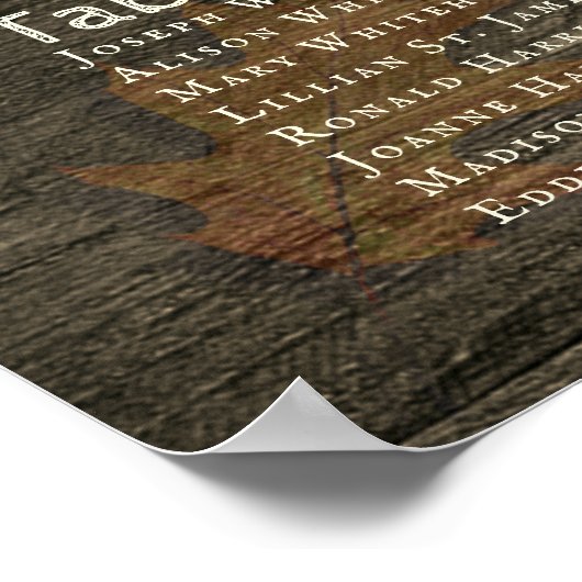 Monogram Afval laat donkerhouttabel Poster (Hoek)