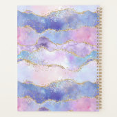 Monogram agaat glitters trendy blauw roze paars planner (Achterkant)