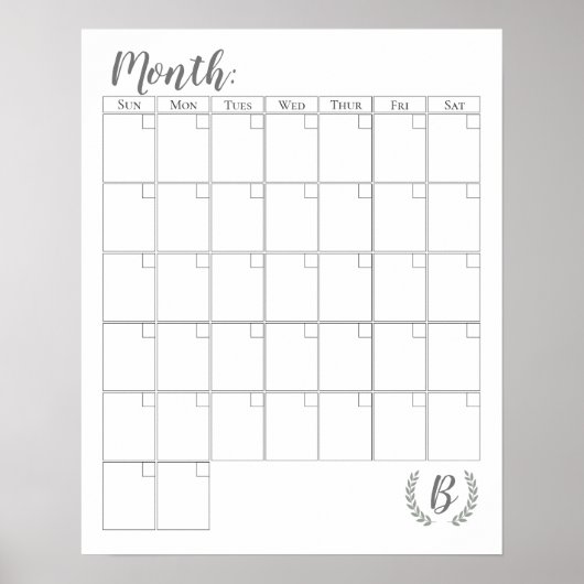  Monogram Agenda Poster (Voorkant)