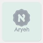 Monogram aleph vierkante sticker (Voorkant)