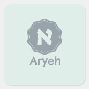 Monogram aleph vierkante sticker