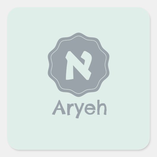 Monogram aleph vierkante sticker (Voorkant)