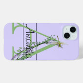 Monogram alfabet A Lavendel Eucalyptus Dragonfly Case-Mate iPhone Case (Achterkant (horizontaal))