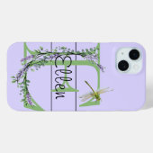 Monogram alfabet E Lavendel Eucalyptus Dragonfly Case-Mate iPhone Case (Achterkant (horizontaal))