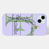 Monogram alfabet F Lavendel Eucalyptus Dragonfly Case-Mate iPhone Case (Achterkant (horizontaal))