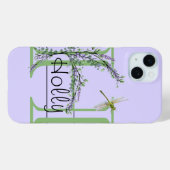 Monogram alfabet H Lavendel Eucalyptus Dragonfly Case-Mate iPhone Case (Achterkant (horizontaal))